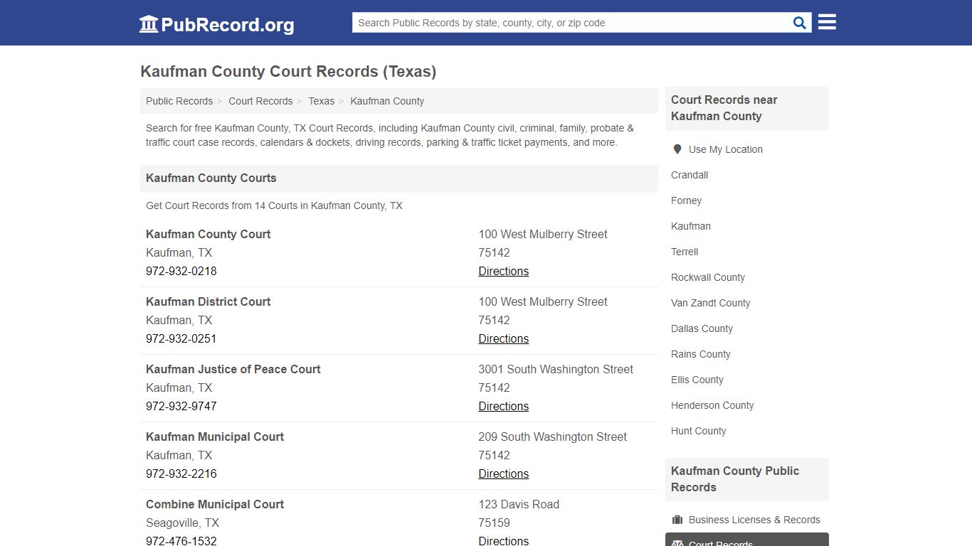 Free Kaufman County Court Records (Texas Court Records) - PubRecord.org